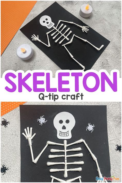 DIY Skeleton Craft: Easy Q Tip Skeleton Tutorial for Kids