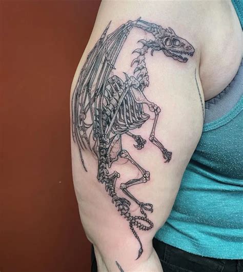 Skeleton Dragon Tattoo