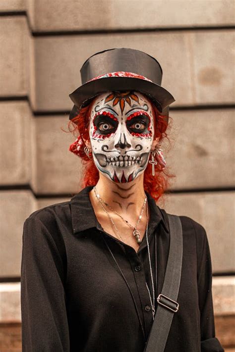 Skeleton Face Paint with Top Hat