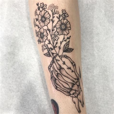 Skeleton Flower Tattoo