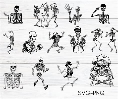 Download Skeleton Silhouette SVG Bundle Files DXF Files