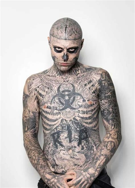 Lol. bald skeleton man Body tattoo design, Rick genest