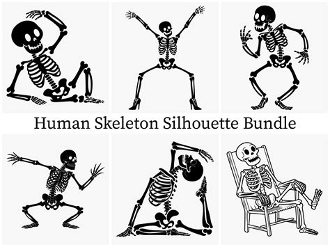 Skeleton silhouette SVG bundle