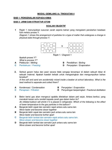 Skema Jawapan Modul Gemilang Kimia Tingkatan 4 Ikatan