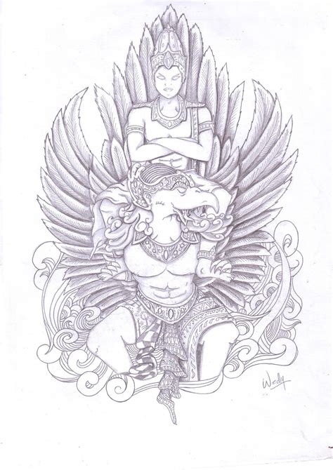 Sketsa Garuda Wisnu