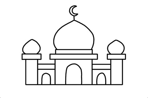Sketsa Masjid Simple