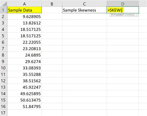 Skewness Calculator Excel