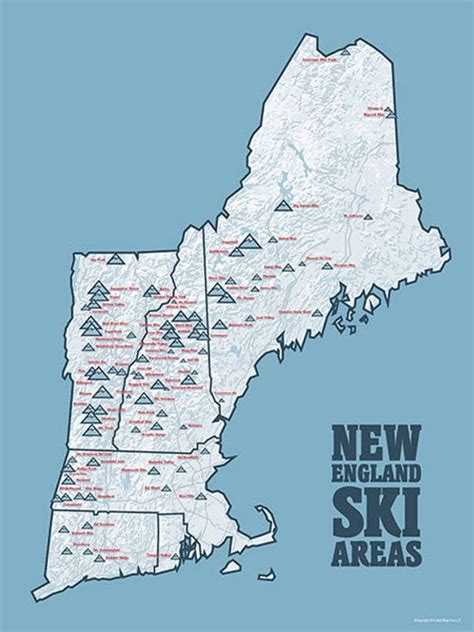 Ski Mountains New England Map