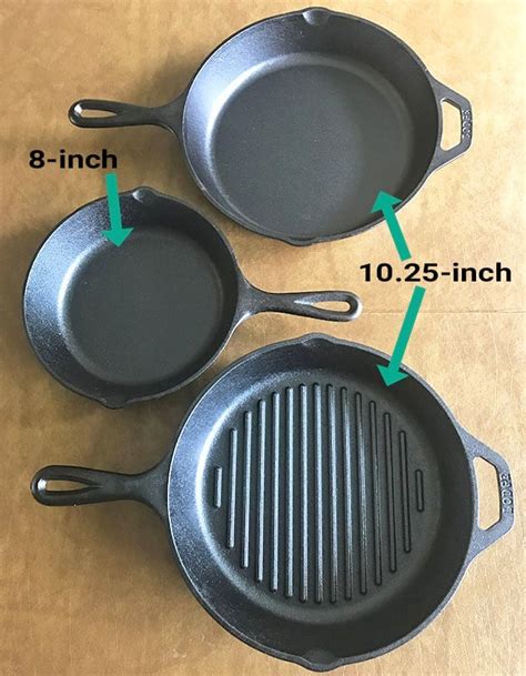 Skillet Sizes Chart