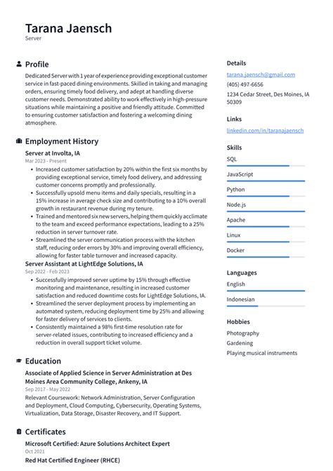 Skills For Resume Server