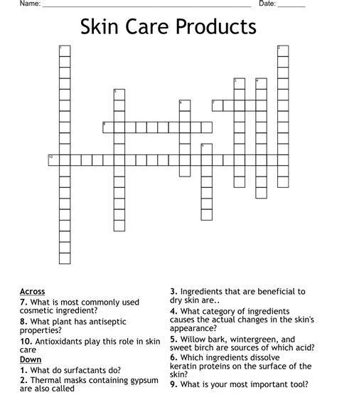 Discover the Best Skin Care or Printing Product Crosswords Here