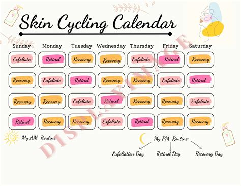 Skin Cycling Calendar