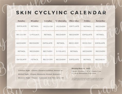 Skin Cycling Calendar