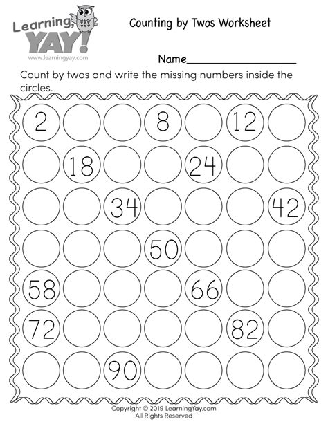 Skip Counting 2s Worksheet