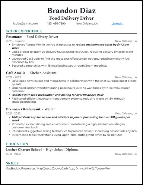 Skip The Dishes Resume