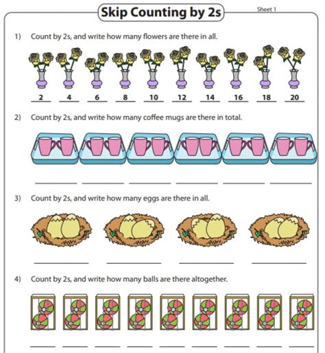 Skip counting by 2s interactive worksheet