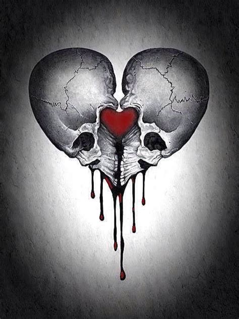 Black and gray skull heart tattoo by callyjoart Skull