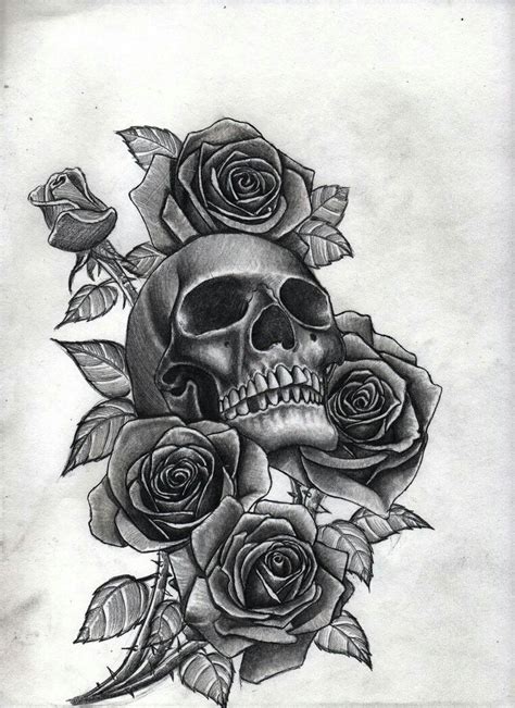 Bird Skull and Roses Tattoo by Matt Truiano TattooNOW