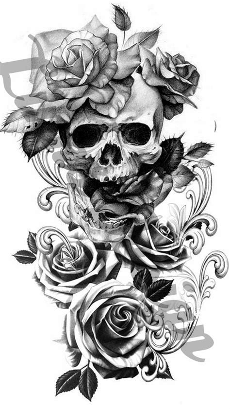 Skull and Roses Tattoos Designs, Ideas and Meaning