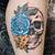 Skull With Roses Tattoos