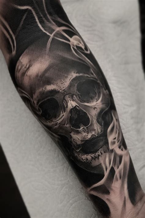 Skull And Smoke Tattoos