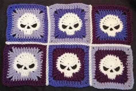 Skull Crochet Granny Square