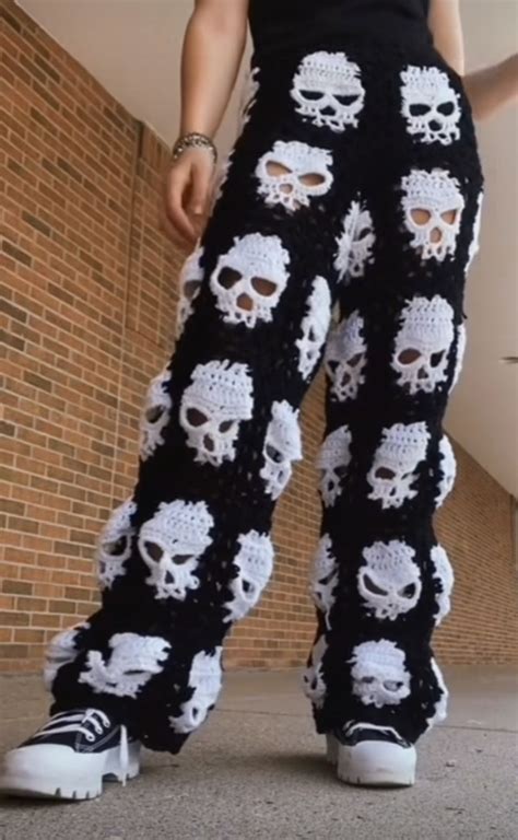 Skull Crochet Pants