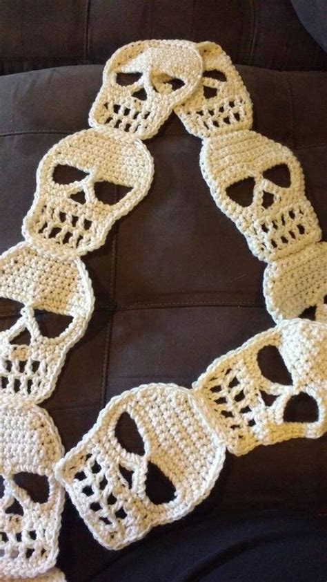 Skull Crochet Scarf