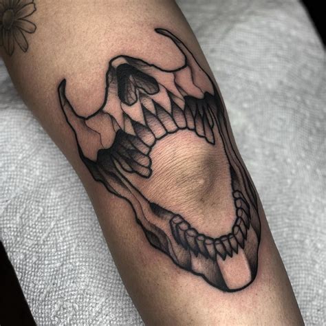 Skull Elbow Tattoo