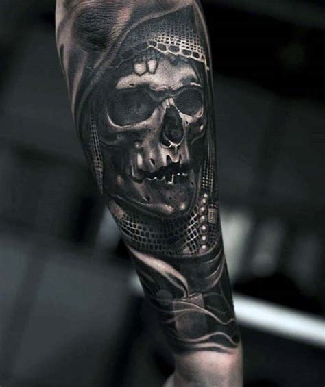 Demonic Skull with Pentagram Forearm Tattoo Forearm