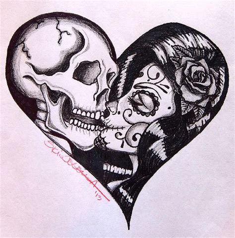 Skeleton kissing redhead Tattoos, Skull tattoo, Skeleton