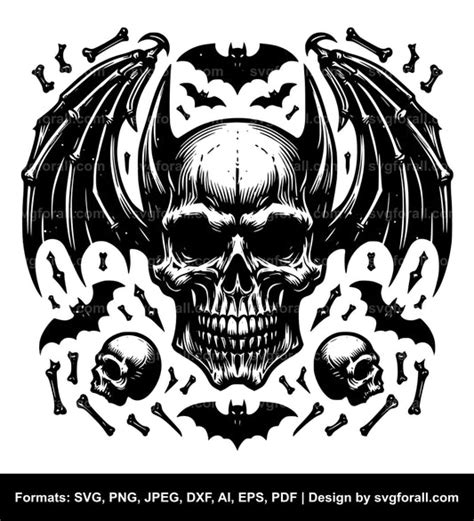 Download Skull Morphing into a Bat SVG File - SVG Design Commercial Use DXF Files