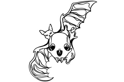 Download Skull Morphing into a Bat SVG File - SVG Design Cricut SVG DXF Files