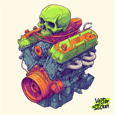 Skull Motor Sticker Design