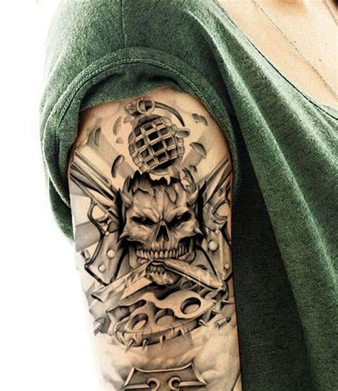 Skull On Shoulder Tattoo