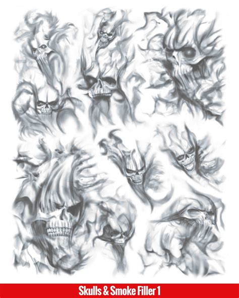 Skull Smoke Filler Tattoo Design