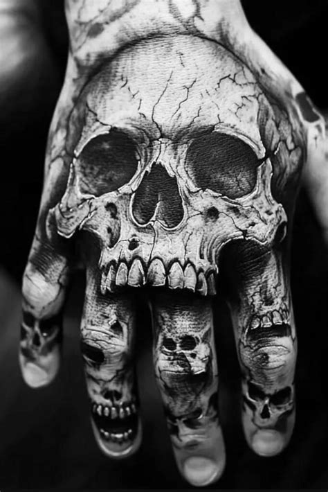 Skull Tattoo In Hand