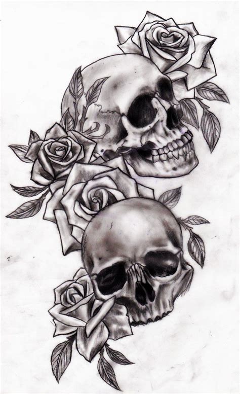 Skulls And Roses Tattoo Designs
