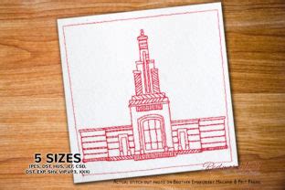 Skyline Design Lineart Design Embroidery