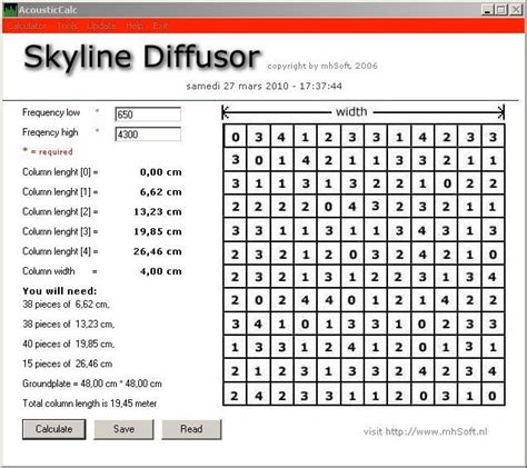 Skyline Diffuser Calculator