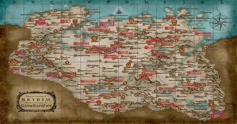 Skyrim Word Wall Locations Map