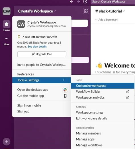 Slack free workspace changes