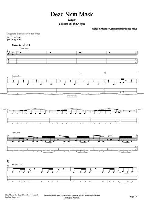 Slayer Dead Skin Mask Lyric