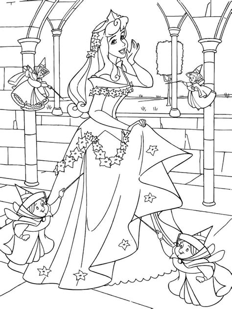 Aurora Color Page Free Printable Sleeping Beauty Coloring Pages For
