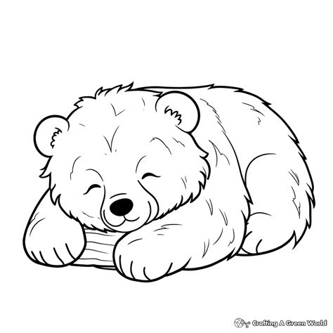 Sleeping Bear Coloring Page