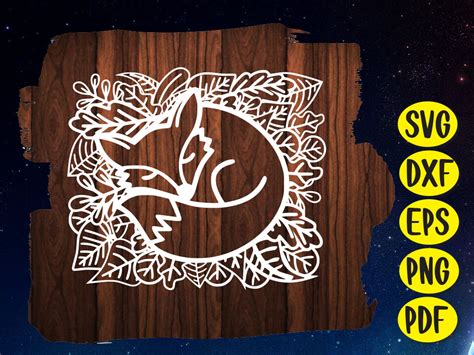 Download Sleeping Fox Papercut Easy Edite