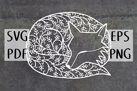 Download Sleeping Fox Papercut for Cricut Machine