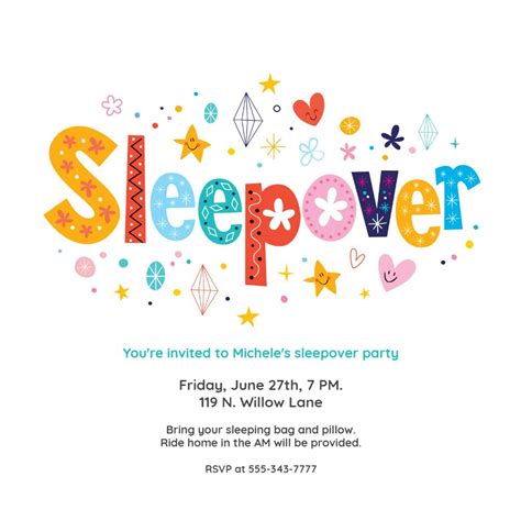 Sleepover Party Invitations Free Templates
