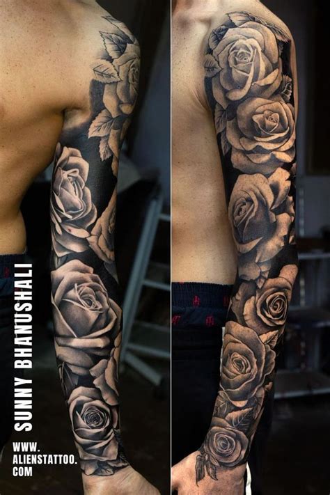 Sleeve Of Roses Tattoo