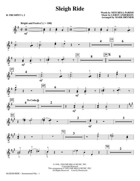 Unleash Your Holiday Spirit with Sleigh Ride Trumpet Sheet Music